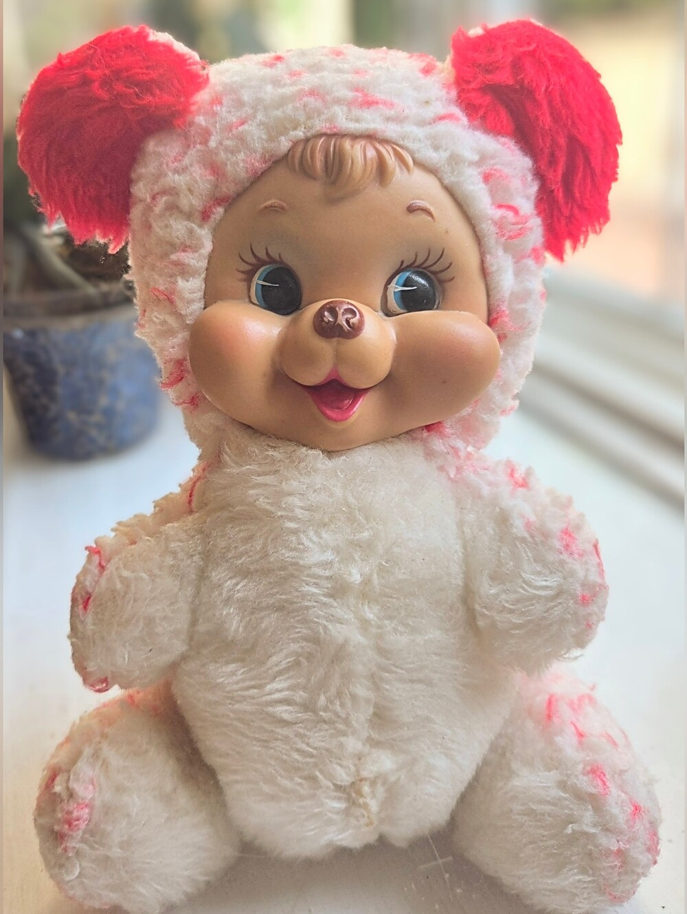 The Rushton Company Atlanta Ga PA. 9" Teddy Bear Plush Doll Rubber Happy Face - Picture 2 of 11